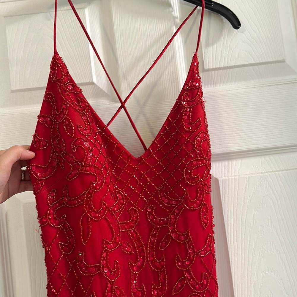 Red beaded dress